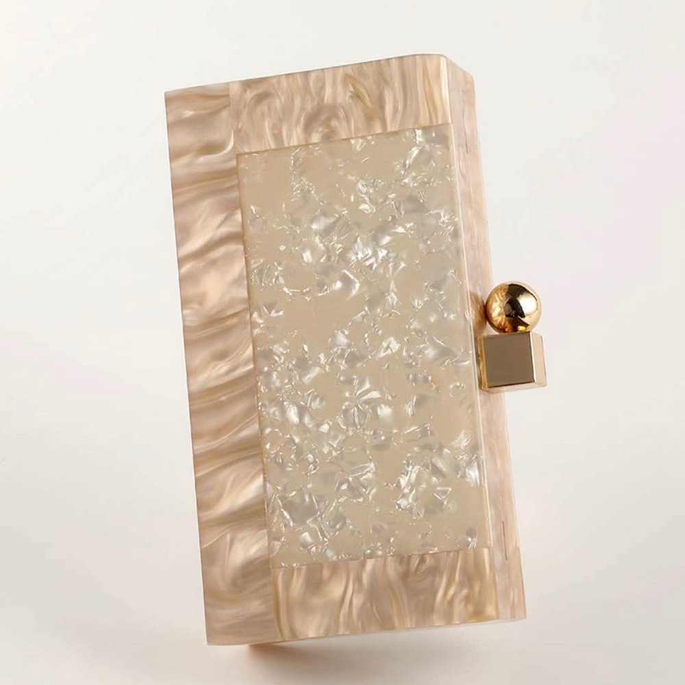 ๐ Women Acrylic Evening Clutch bag Glitter Marble Purse Handbag - Picture 9 of 9
